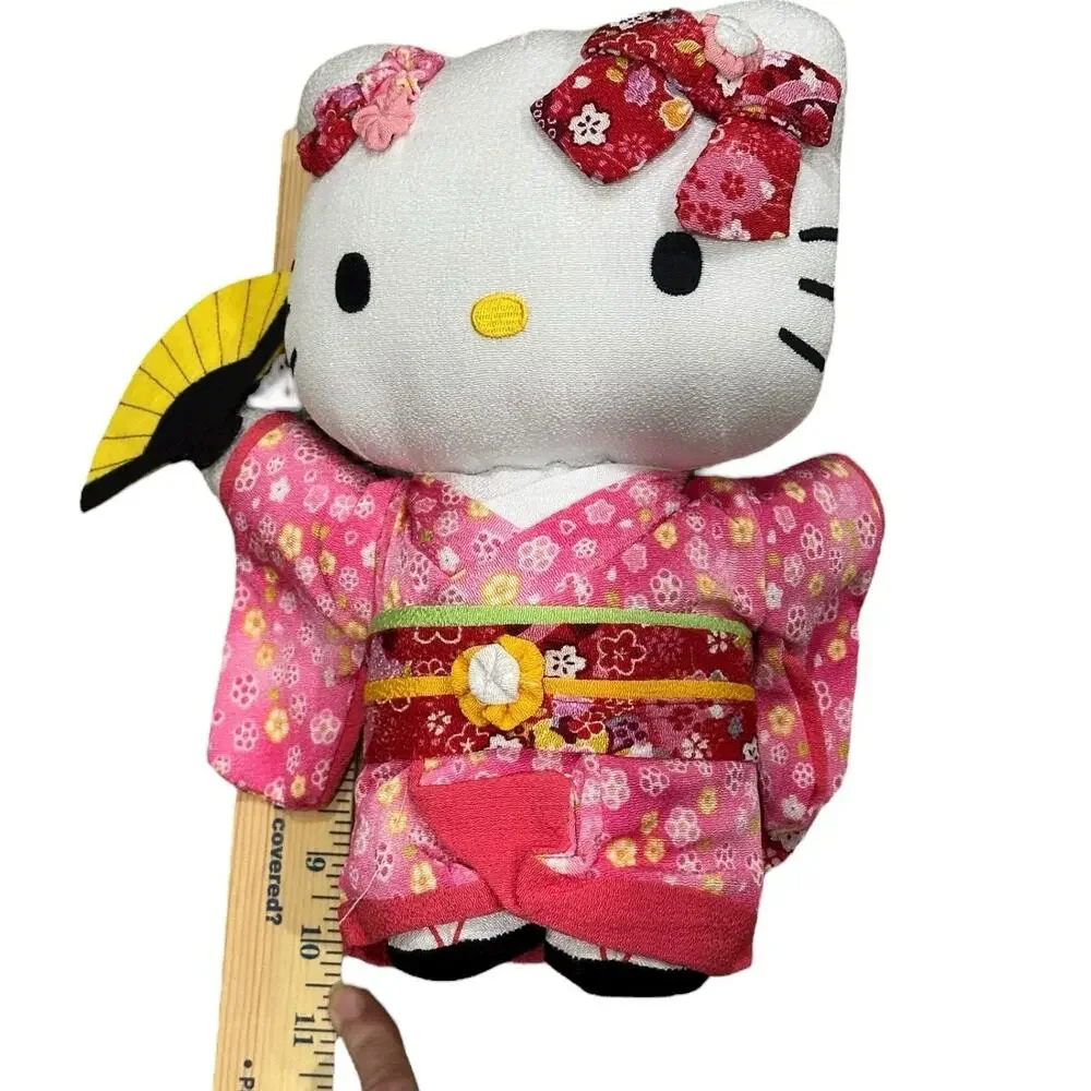 Hello Kitty Stuffed Toy Pink Kimono L Size 10.5